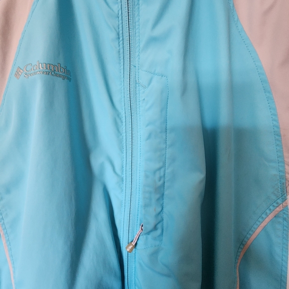 Columbia Blue Colorblock Raincoat, Large - Picture 5 of 15